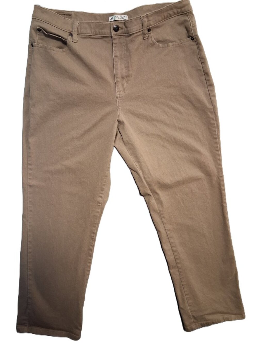 Women's Lee Relaxed Fit Jeans Tan Size 16 Medium Work Casual